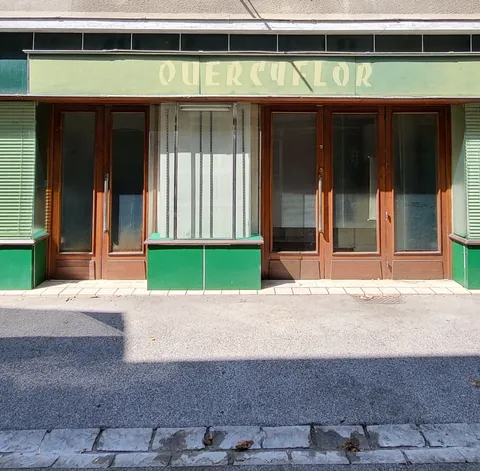 La façade d’un fleuriste fermé, l’enseigne « Quercyflor » à moitié effacée